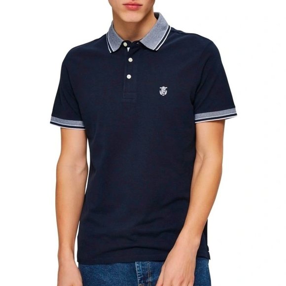 NWT Selected Homme Men's Polo In Navy - Picture 4 of 6